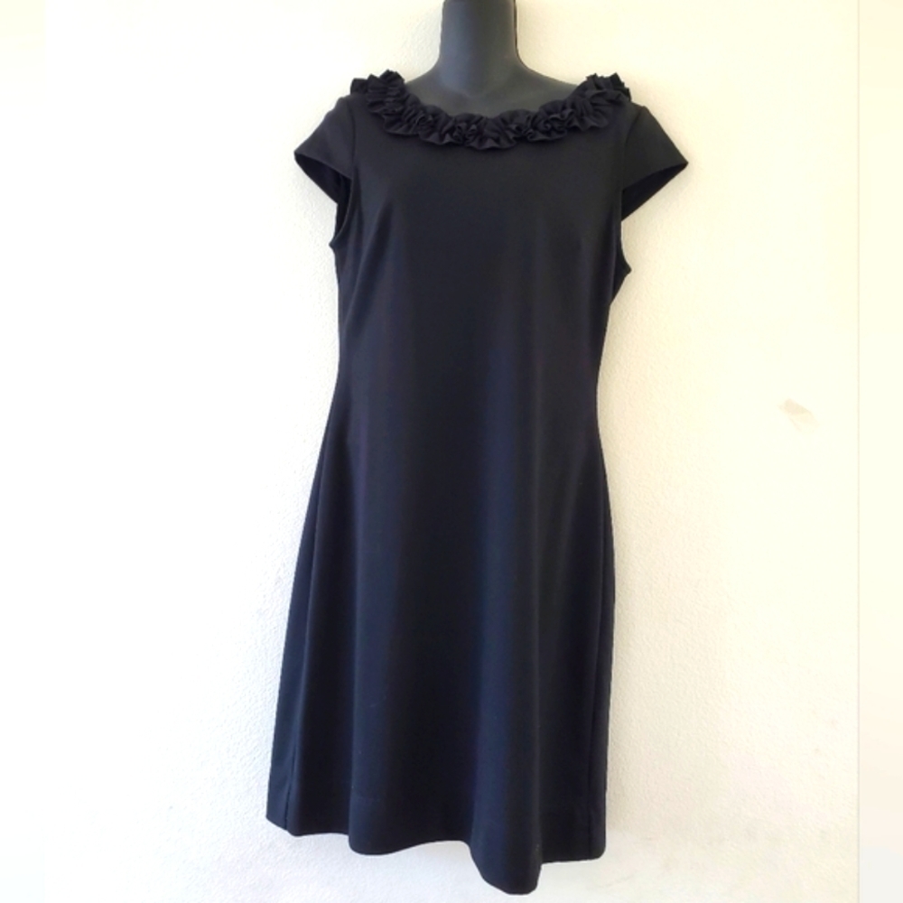 Mark & Spencer UK Black Ruffled Sleeveless Dress Size 12